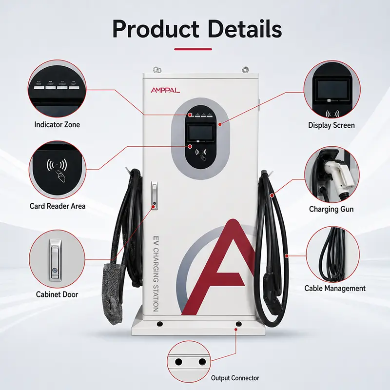 20kW Compact Integrated DC EV Charging Station for Retail Parking