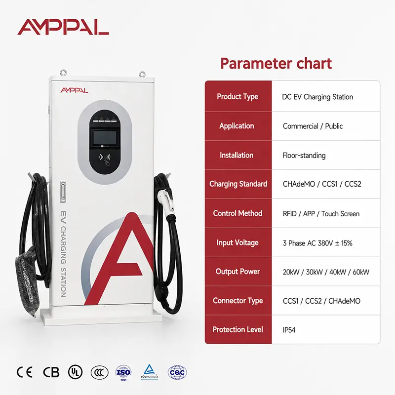 20kW Compact Integrated DC EV Charging Station for Retail Parking
